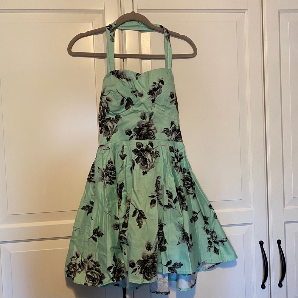 Retro swing skater dress circle skirt halter